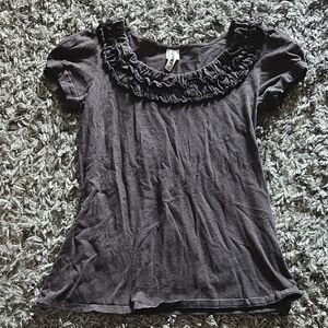 Wurl Black Ruffle Blouse